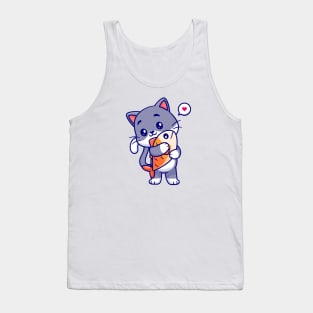 Cute Cat Hug Fish Tank Top